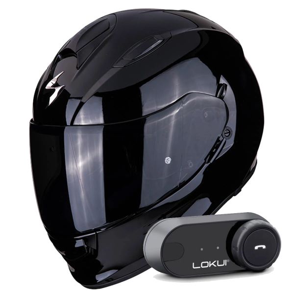 Casque Integral Scorpion Exo 491 Black + Kit Bluetooth Lokui K30 Casque Integral Scorpion Exo 491 Black + Kit Bluetooth Lokui K30