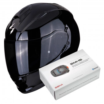 Casque Integral Scorpion Exo 491 Black + Kit Bluetooth SMH5