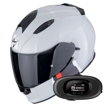 Casque Integral Scorpion Exo 491 Code Grey Red + Kit bluetooth 5R Lite