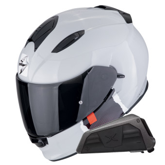 Casque Integral Scorpion Exo 491 Code Grey Red + Kit bluetooth Exo-Com Link-1