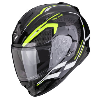 Casque Integral Scorpion Exo 491 Kripta Black Neon Yellow White