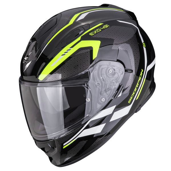 Casque Integral Scorpion Exo 491 Kripta Black Neon Yellow White