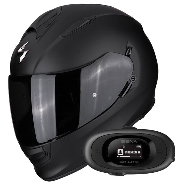 Casque Integral Scorpion Exo 491 Matt Black + Kit bluetooth 5R Lite