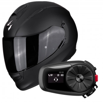 Casque Moto Equipé Bluetooth/Intercom Livré Avec Le Kit Monté