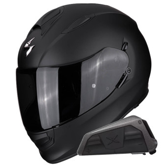 Casque Integral Scorpion Exo 491 Matt Black + Kit bluetooth Exo-Com Link-1