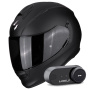 Casque Integral Scorpion Exo 491 Matt Black + Kit Bluetooth Lokui K30