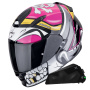 Casque Integral Scorpion Exo 491 Pirate Pink + Kit bluetooth Exo-Com Link-1C