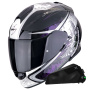 Casque Integral Scorpion Exo 491 Run Black Chameleon + Kit bluetooth Exo-Com Link-1C
