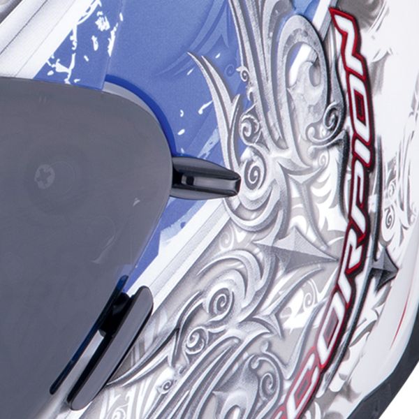 Scorpion Exo 491 Run White Blue + Kit bluetooth Exo-Com Link-1