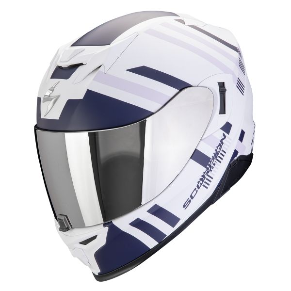 Casque Integral Scorpion Exo 520 Evo Air Banshee Matt White Blue Purple Casque Integral Scorpion Exo 520 Evo Air Banshee Matt White Blue Purple