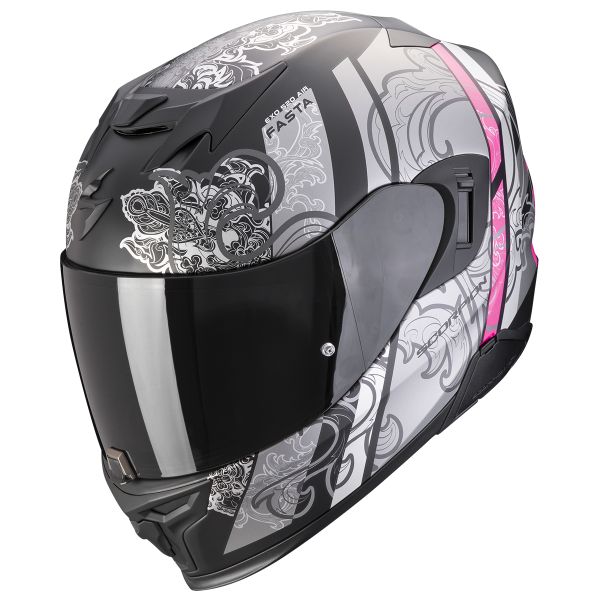 Casque Integral Scorpion Exo 520 Evo Air Fasta Matt Black Silver Pink Casque Integral Scorpion Exo 520 Evo Air Fasta Matt Black Silver Pink