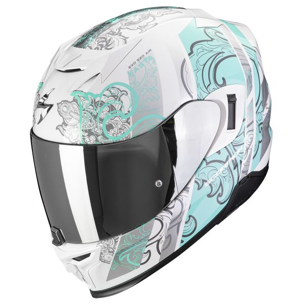 Casque Integral Scorpion Exo 520 Evo Air Fasta White Light Blue Casque Integral Scorpion Exo 520 Evo Air Fasta White Light Blue