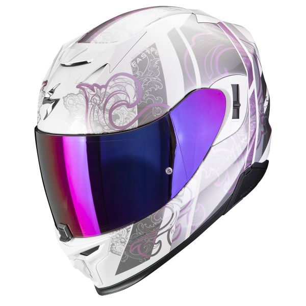 Casque Integral Scorpion Exo 520 Evo Air Fasta White Purple Casque Integral Scorpion Exo 520 Evo Air Fasta White Purple