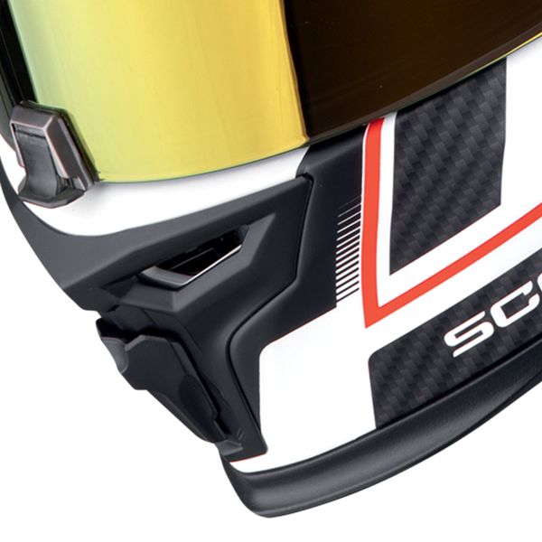 Scorpion Exo 520 Evo Air Lena Matt White Red + Kit bluetooth Exo-Com Link-1