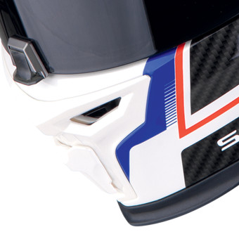Scorpion Exo 520 Evo Air Lena Pearl White Blue + Kit bluetooth 5R Lite Solo