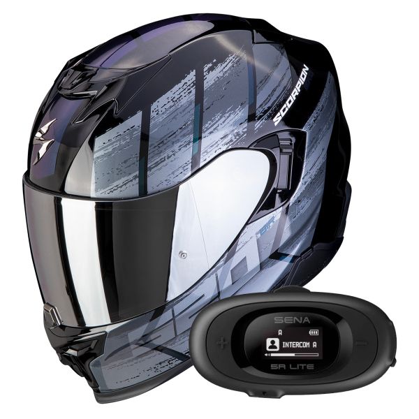 Casque Integral Scorpion Exo 520 Evo Air Maha Black Chameleon + Kit bluetooth 5R Lite