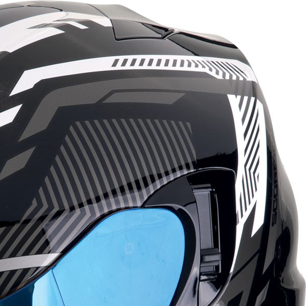 Scorpion Exo 520 Evo Air Ranka Black White Blue + Kit bluetooth Exo-Com Link-1C