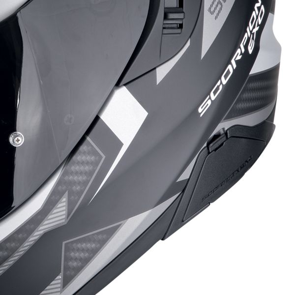 Scorpion Exo 520 Evo Air Sensus Matt Black Silver + Kit bluetooth 5R Lite