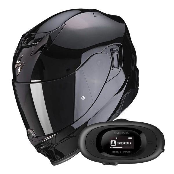 Casque Integral Scorpion Exo 520 Evo Air Solid Black + Kit bluetooth 5R Lite