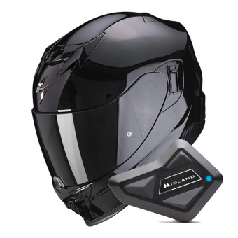 Casque Integral Scorpion Exo 520 Evo Air Solid Black + Kit Bluetooth BT Mini