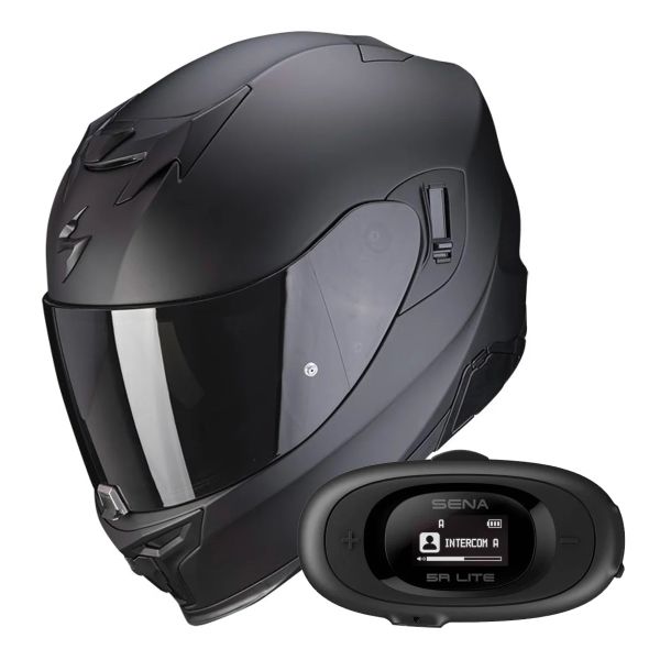 Casque Integral Scorpion Exo 520 Evo Air Solid Matt Black + Kit bluetooth 5R Lite