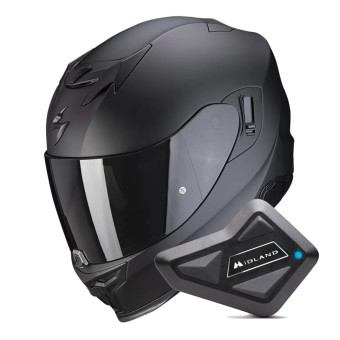 Casque Integral Scorpion Exo 520 Evo Air Solid Matt Black + Kit Bluetooth BT Mini