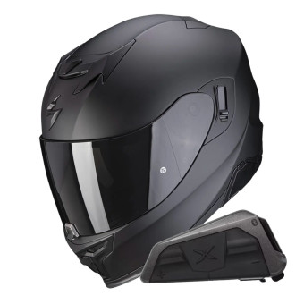 Casque Integral Scorpion Exo 520 Evo Air Solid Matt Black + Kit bluetooth Exo-Com Link-1