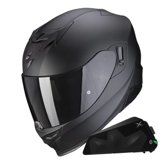 Casque Integral Scorpion Exo 520 Evo Air Solid Matt Black + Kit bluetooth Exo-Com Link-1C