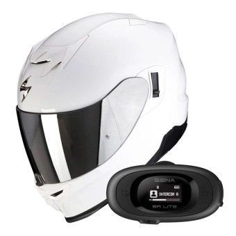 Casque Integral Scorpion Exo 520 Evo Air Solid White + Kit bluetooth 5R Lite