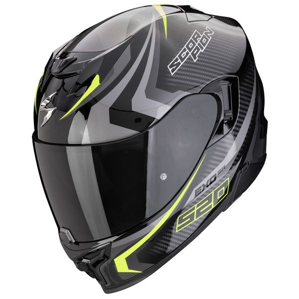 Casque Integral Scorpion Exo 520 Evo Air Terra Black Silver Yellow Fluo