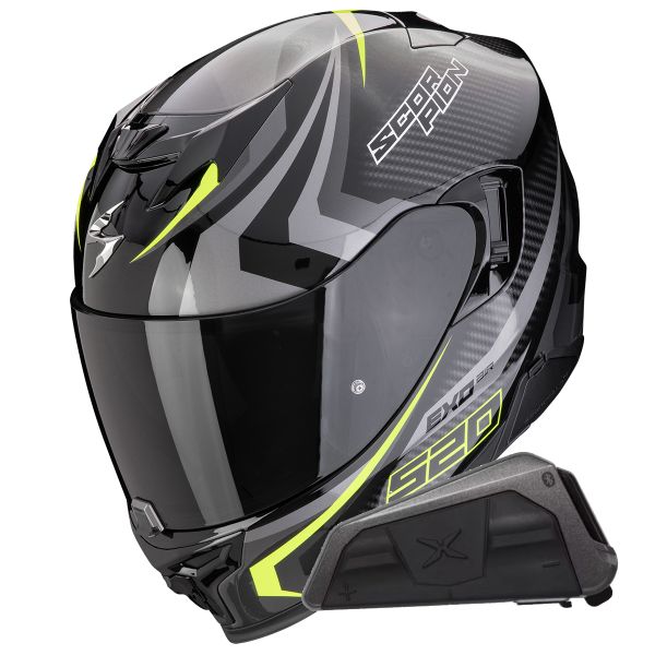 Casque Integral Scorpion Exo 520 Evo Air Terra Black Yellow Fluo + Kit bluetooth Exo-Com Link-1
