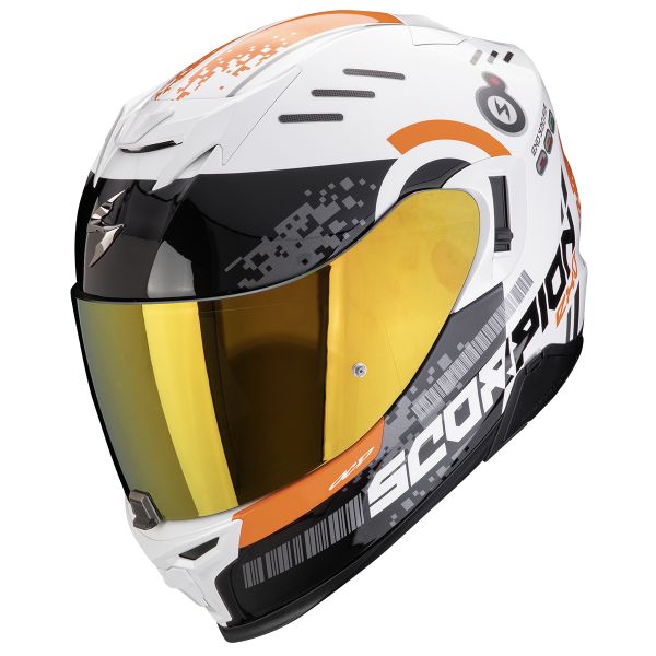 Casque Integral Scorpion Exo 520 Evo Air Titan White Orange