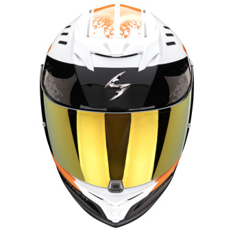 Scorpion Exo 520 Evo Air Titan White Orange + Kit bluetooth Exo-Com Link-1