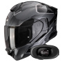 Casque Integral Scorpion Exo 530 Air Clip Silver Black + Kit bluetooth 5R Lite