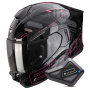 Casque Integral Scorpion Exo 530 Air Fond Black Pink + Kit Bluetooth BT Mini