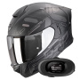 Casque Integral Scorpion Exo 530 Air Fond Matt Black Silver + Kit bluetooth 5R Lite