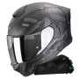 Casque Integral Scorpion Exo 530 Air Fond Matt Black Silver + Kit bluetooth Exo-Com Link-1C