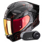 Casque Integral Scorpion Exo 530 Air Fond Metal Black Red + Kit Bluetooth Lokui K30