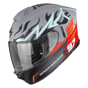 Casque Integral Scorpion Exo 530 Air Jsk 97 Matt Grey Red