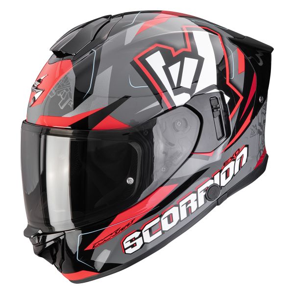 Casque Integral Scorpion Exo 530 Air Rok Grey Black Red Casque Integral Scorpion Exo 530 Air Rok Grey Black Red
