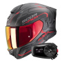 Casque Integral Scorpion Exo 530 Air Slope Matt Black Red + Kit Bluetooth 5S Solo