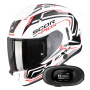 Casque Integral Scorpion Exo 530 Air Slope White Black Red + Kit bluetooth 5R Lite