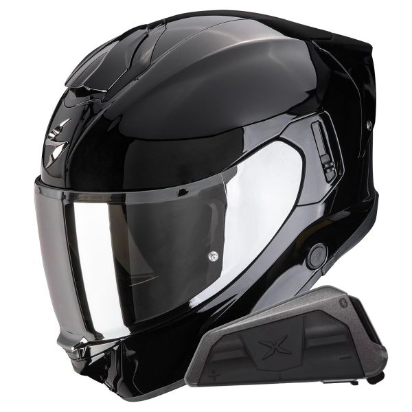 Casque Integral Scorpion Exo 530 Air Solid Black + Kit bluetooth Exo-Com Link-1
