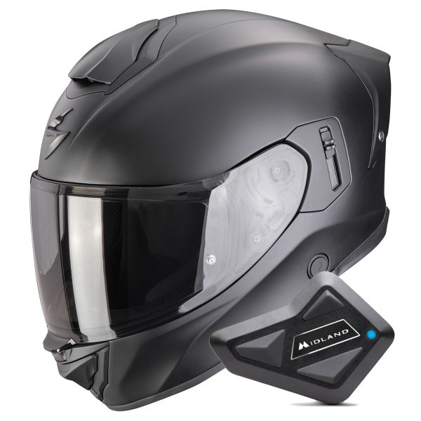 Casque Integral Scorpion Exo 530 Air Solid Matt Black + Kit Bluetooth BT Mini