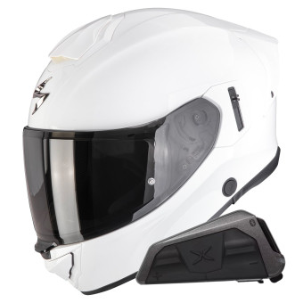 Casque Integral Scorpion Exo 530 Air Solid White + Kit bluetooth Exo-Com Link-1 Casque Integral Scorpion Exo 530 Air Solid White + Kit bluetooth Exo-Com Link-1