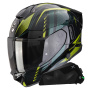 Casque Integral Scorpion Exo 530 Air Theras Black Green + Kit bluetooth Exo-Com Link-1C