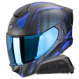 Casque Integral Scorpion Exo 530 Air Theras Matt Black Blue + Kit bluetooth Exo-Com Link-1