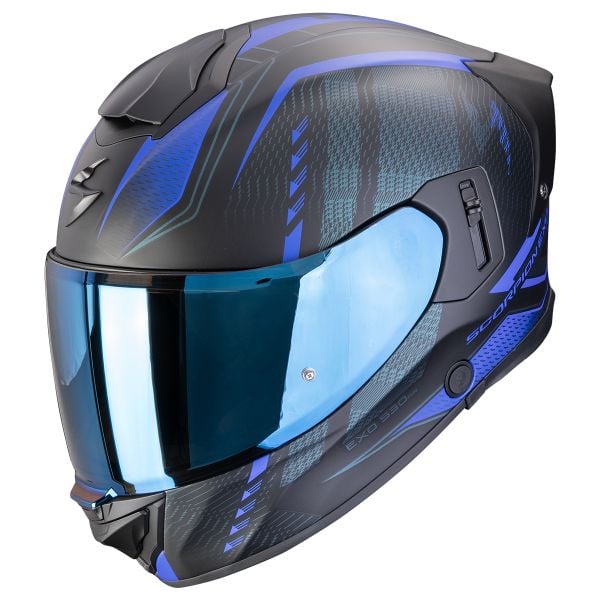 Casque Integral Scorpion Exo 530 Air Theras Matt Black Blue Casque Integral Scorpion Exo 530 Air Theras Matt Black Blue