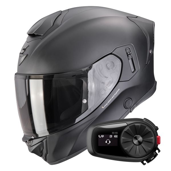 Casque Integral Scorpion Exo 530 i Air Solid Matt Black + Kit Bluetooth 5S Solo