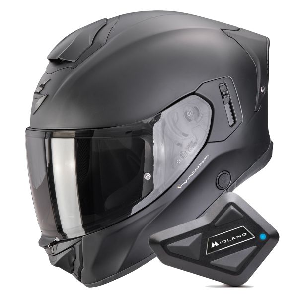 Casque Integral Scorpion Exo 530 i Air Solid Matt Black + Kit Bluetooth BT Mini